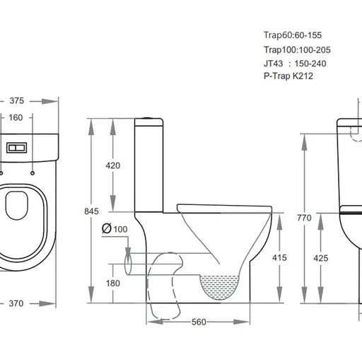 Poseidon Theo Box Back to Wall Toilet Suite Poseidon