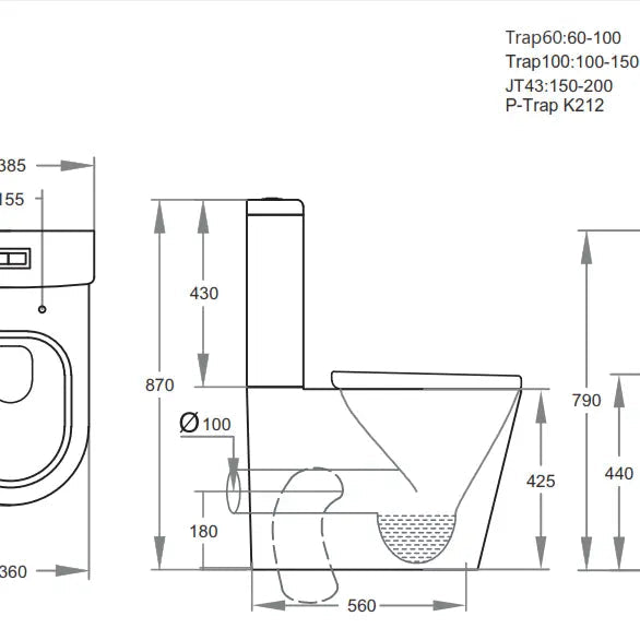 Vivid Tornado Back To Wall Toilet Suitev - Aqualux Bathrooms- Poseidon