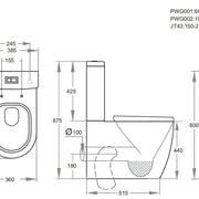 Elvera Rimless Ambulant Toilet Suite - Aqualux Bathrooms- Poseidon