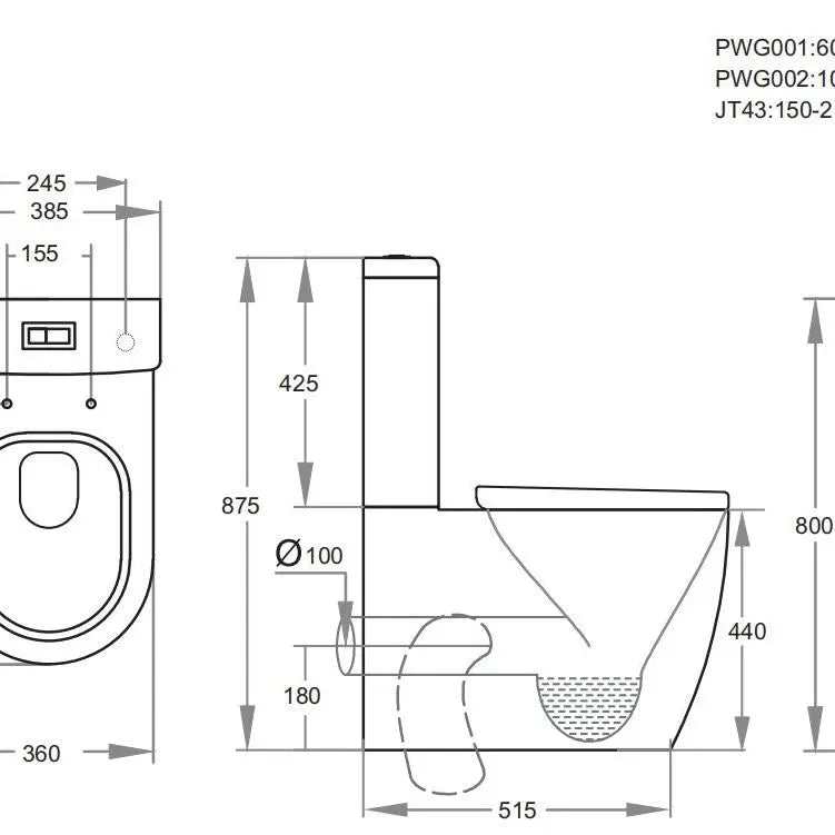 Elvera Rimless Ambulant Toilet Suite - Aqualux Bathrooms- Poseidon