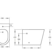 Poseidon Veda Wall Faced Floor Bidet Poseidon