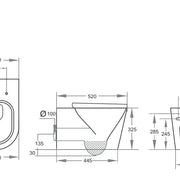 Poseidon Avis Rimless Wall Hung Pan Poseidon