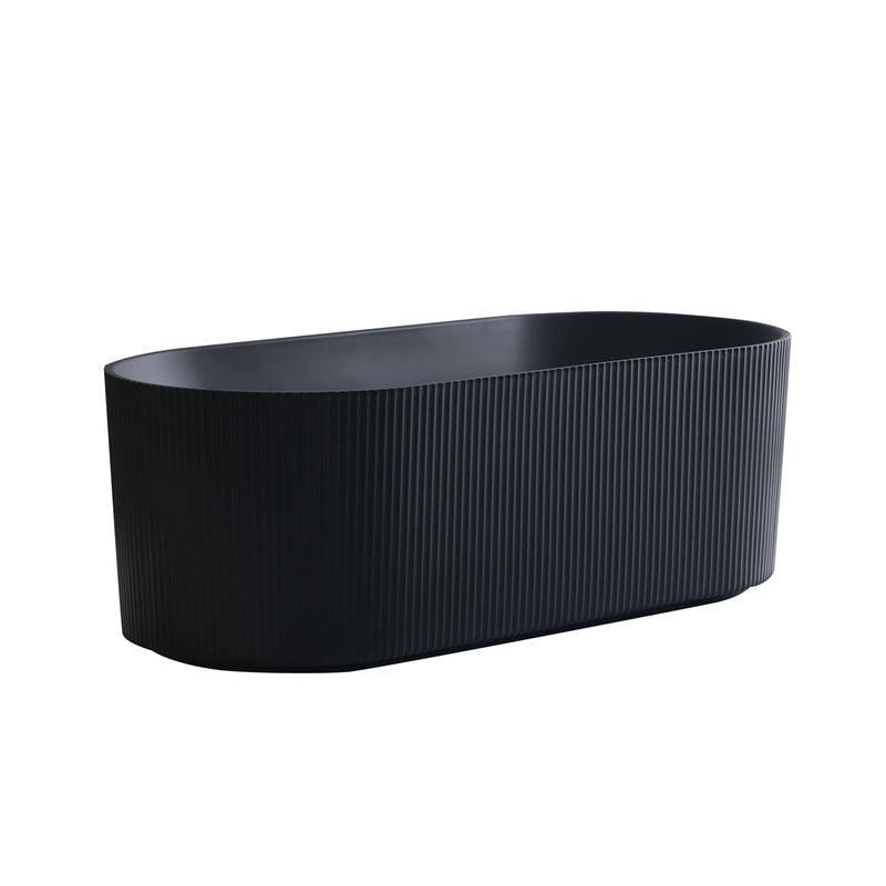 Ally Groove Oval Freestanding Bathtub 1500mm (No Overflow) - Aqualux Bathrooms- Poseidon