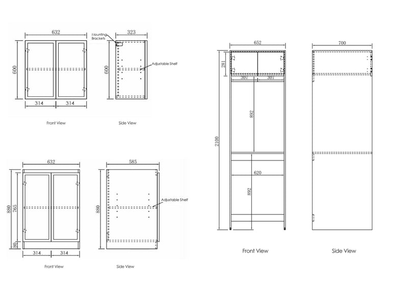 OTTI HAMPSHIRE MATTE BLACK 1300MM LAUNDRY AND WALL CABINET WITH STONE TOP & SINK (PACKAGE-C)
