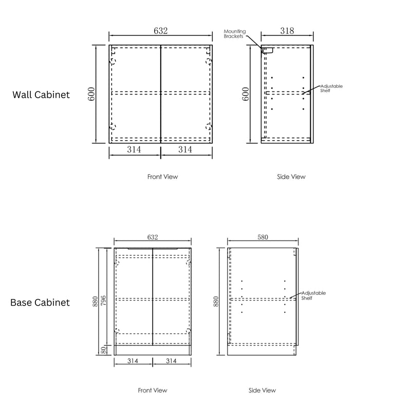 OTTI BYRON NATURAL OAK 1960MM LAUNDRY AND WALL CABINET WITH STONE TOP & SINK (PACKAGE-B)