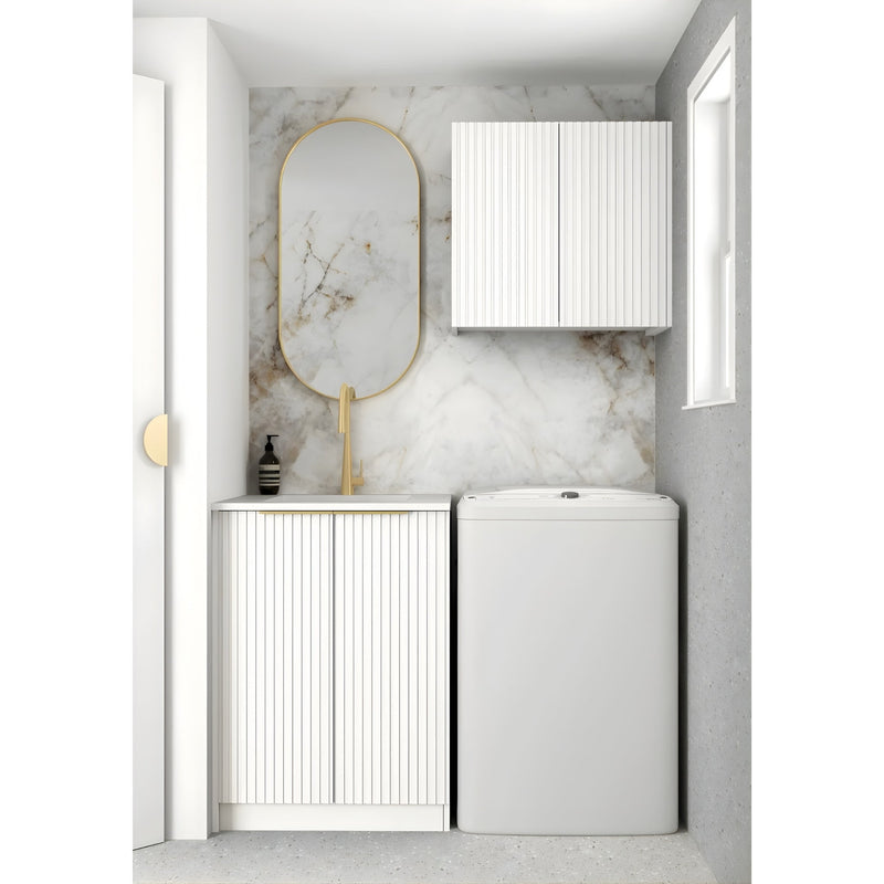 OTTI NOOSA MATTE WHITE 650MM MINI LAUNDRY SET WITH STONE TOP & SINK