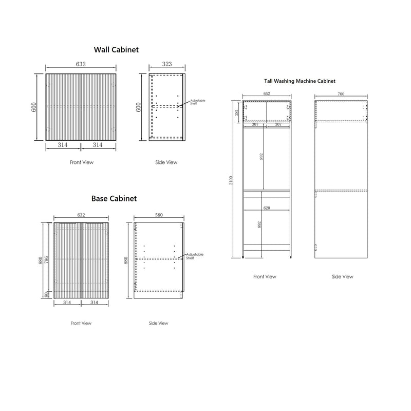 OTTI HAVANA SABLE WOODLAND OAK 1960MM LAUNDRY AND WALL CABINET WITH STONE TOP & SINK (PACKAGE-C)