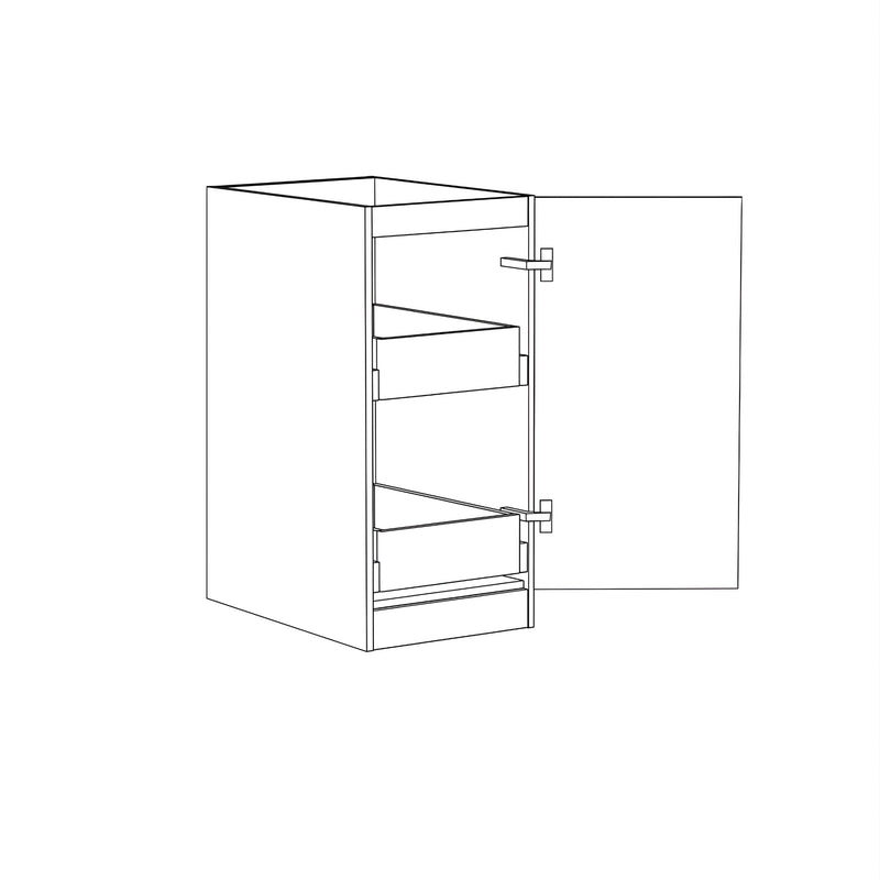 OTTI MARLO MATTE BLACK 415MM BASE LAUNDRY CABINET WITH INTERNAL DRAWER