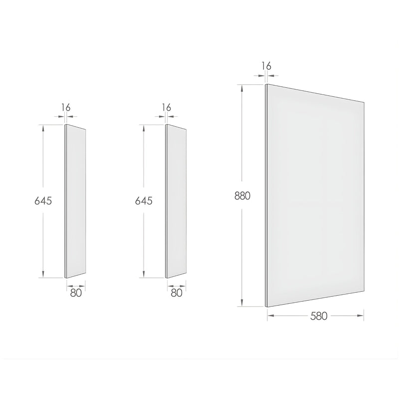 OTTI MATTE BLACK 580MM LAUNDRY FLOOR CABINET END PANEL WITH INSTALLATION KIT