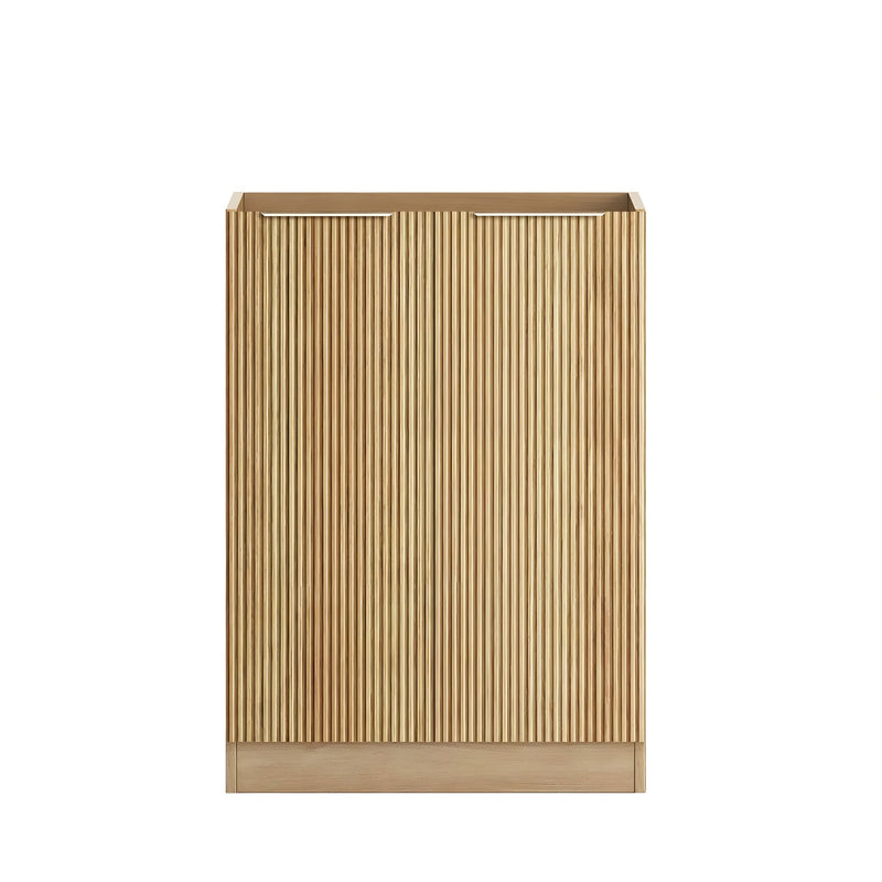 OTTI HAVANA WOODLAND OAK FLUTED 1960MM LAUNDRY AND WALL CABINET WITH STONE TOP & SINK (PACKAGE-A)