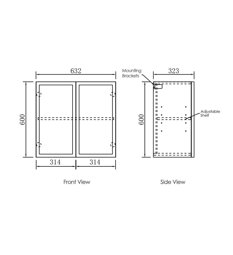 OTTI HAMPSHIRE MATTE WHITE 630MM WALL LAUNDRY CABINET