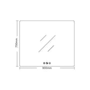 LED Square Mirrors 900mm - Aqualux Bathrooms- Mercio