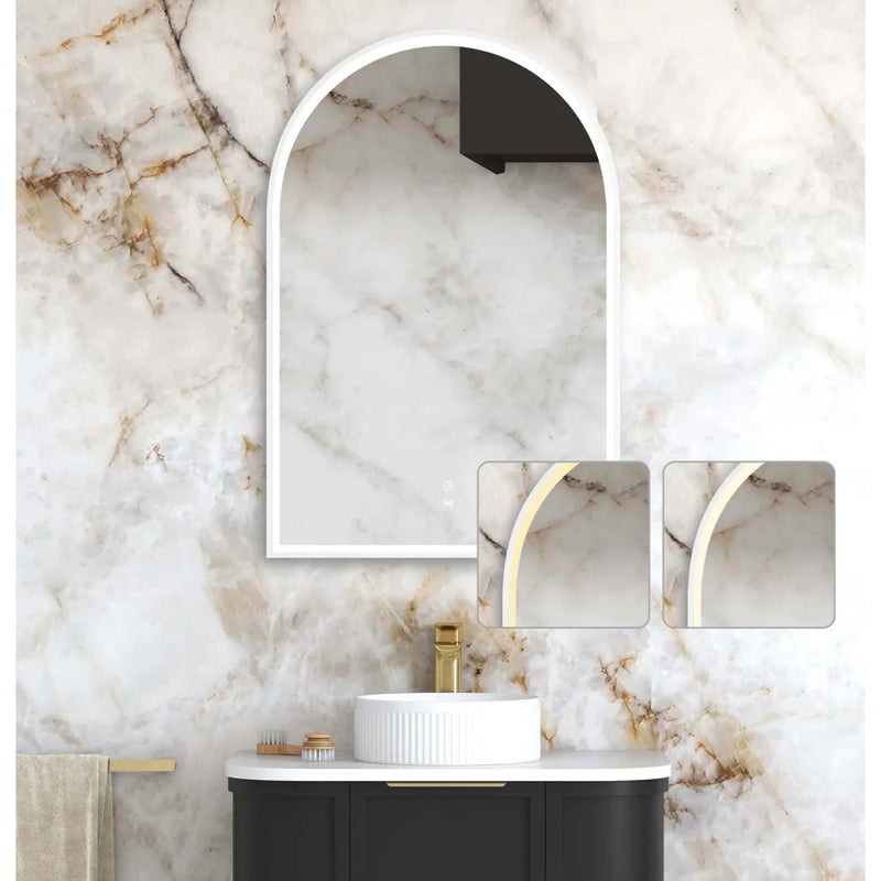 OTTI ARCHIE METAL FRAMED LED MIRROR WHITE 600X900MM