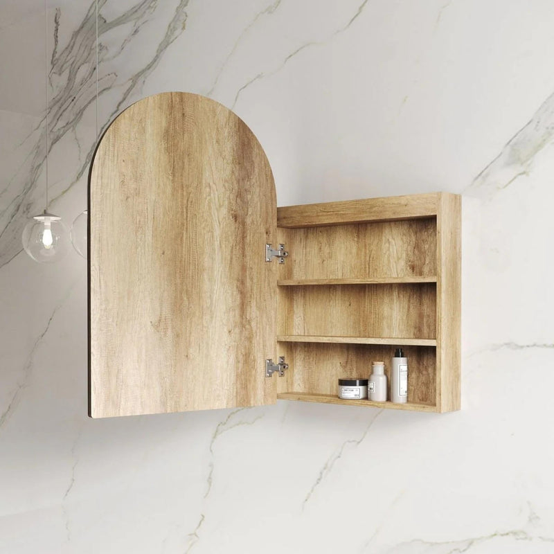 OTTI ARCHIE NATURAL OAK LED SHAVING CABINET WITH POWERPOINT 600X900MM