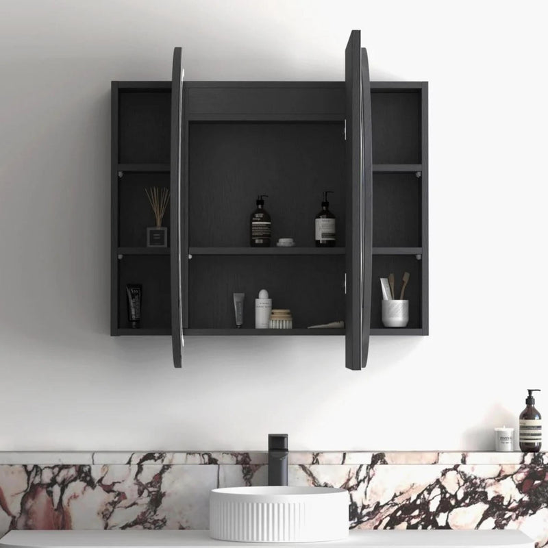 OTTI BONDI BLACK OAK LED SHAVING CABINET WITH POWERPOINT 1500X900MM