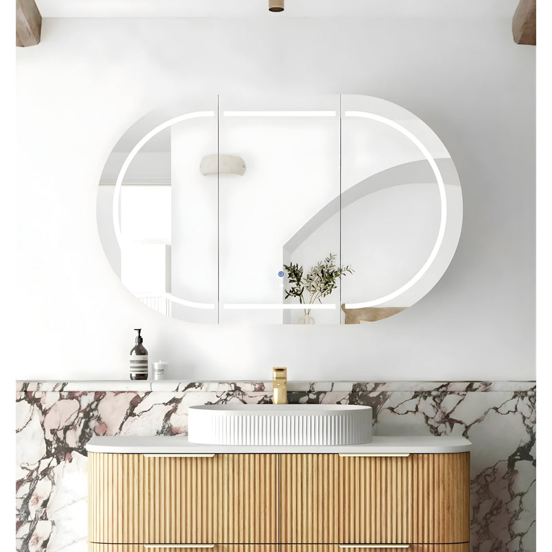 OTTI BONDI WOODLAND OAK LED SHAVING CABINET WITH POWERPOINT 1200X750MM
