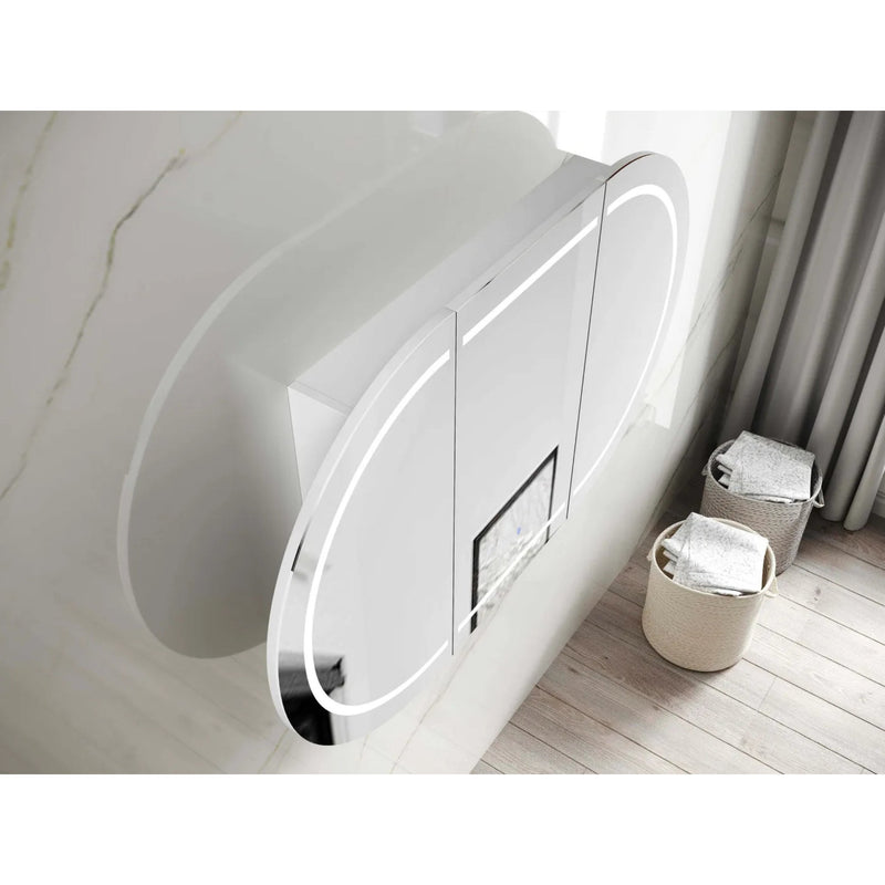 OTTI BONDI MATTE WHITE LED SHAVING CABINET WITH POWERPOINT 1800X900MM