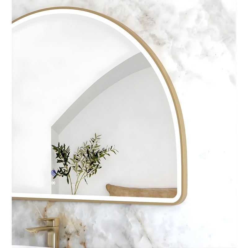 OTTI MOONLIGHT ARCHIE METAL FRAMED LED MIRROR GOLD 1500X1000MM