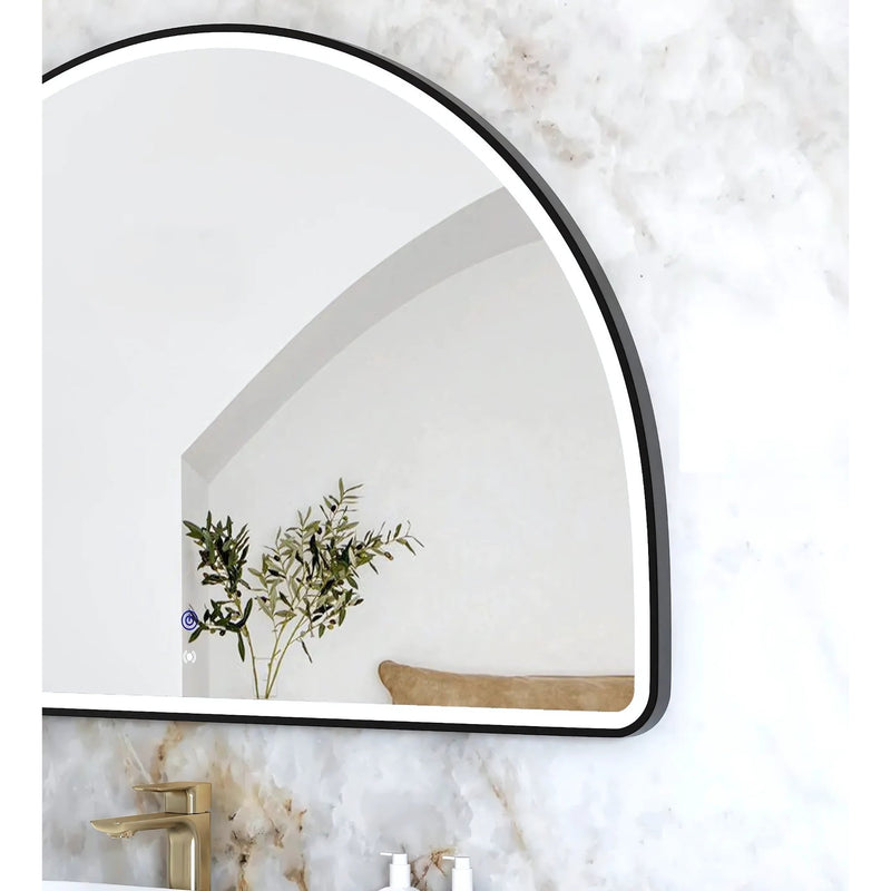 OTTI MOONLIGHT ARCHIE METAL FRAMED LED MIRROR BLACK 1200X800MM