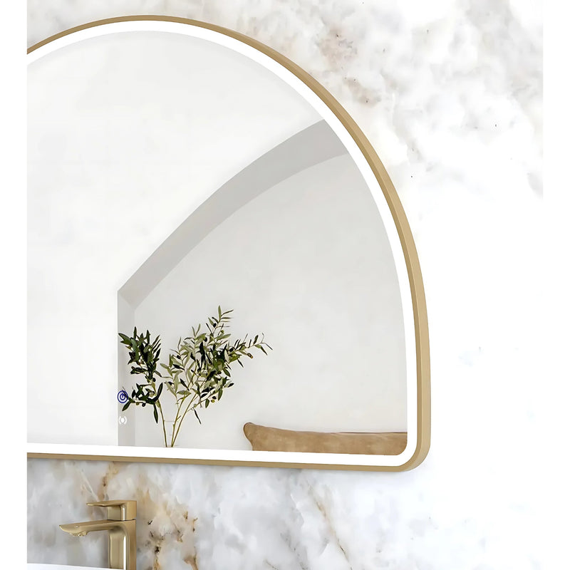 OTTI MOONLIGHT ARCHIE METAL FRAMED LED MIRROR GOLD 1200X800MM