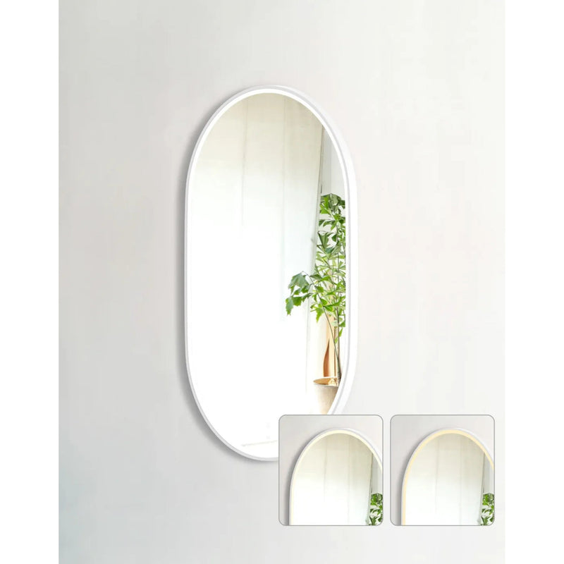 OTTI NOOSA METAL FRAMED LED MIRROR MATTE WHITE 750X1200MM