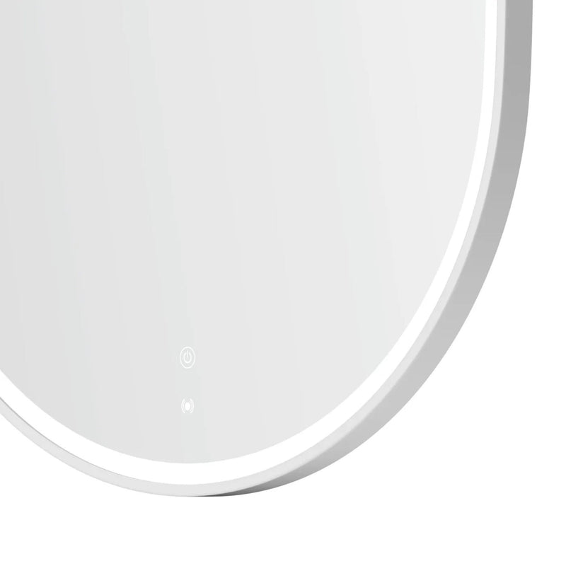 OTTI NOOSA METAL FRAMED OVAL LED MIRROR MATTE WHITE 750X1800MM