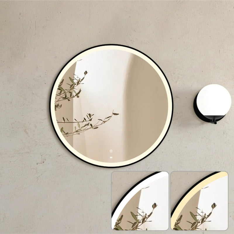 OTTI BONDI METAL FRAMED LED MIRROR BLACK 800X800MM