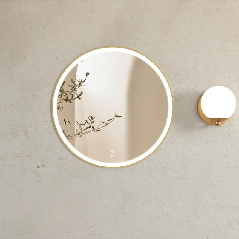 OTTI BONDI METAL FRAMED LED MIRROR GOLD 800X800MM