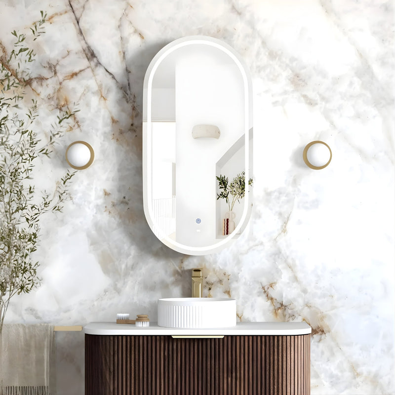 OTTI NOOSA SABLE WALNUT LED SHAVING CABINET WITH POWERPOINT 450X900MM