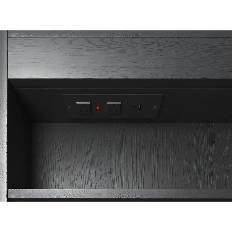 OTTI NEWPORT BLACK OAK LED SHAVING CABINET WITH POWERPOINT 1200X750MM