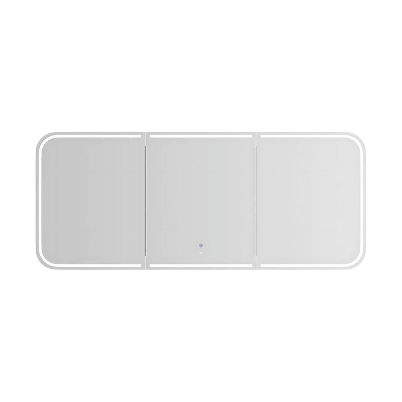 OTTI NEWPORT MATTE WHITE LED SHAVING CABINET WITH POWERPOINT 1800X750MM