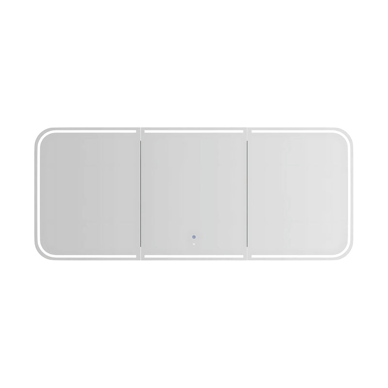 OTTI NEWPORT BLACK OAK LED SHAVING CABINET WITH POWERPOINT 1800X750MM