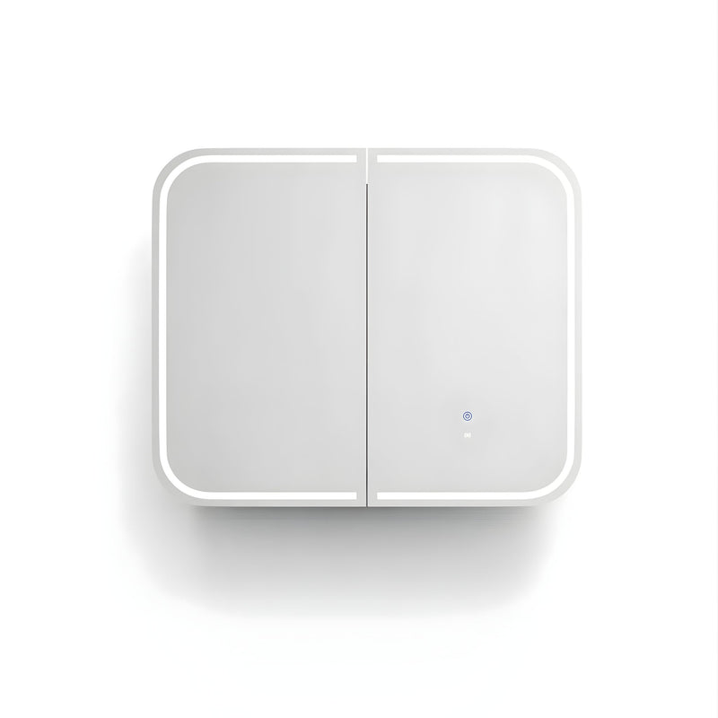 OTTI NEWPORT MATTE WHITE LED SHAVING CABINET WITH POWERPOINT 900X750MM