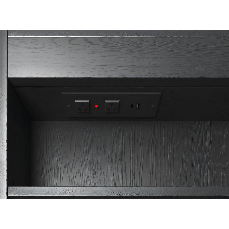 OTTI NEWPORT BLACK OAK LED SHAVING CABINET WITH POWERPOINT 900X750MM