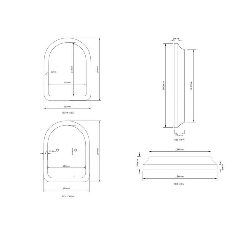 OTTI LAGUNA HANDLE FRAME 150MM BLACK OAK