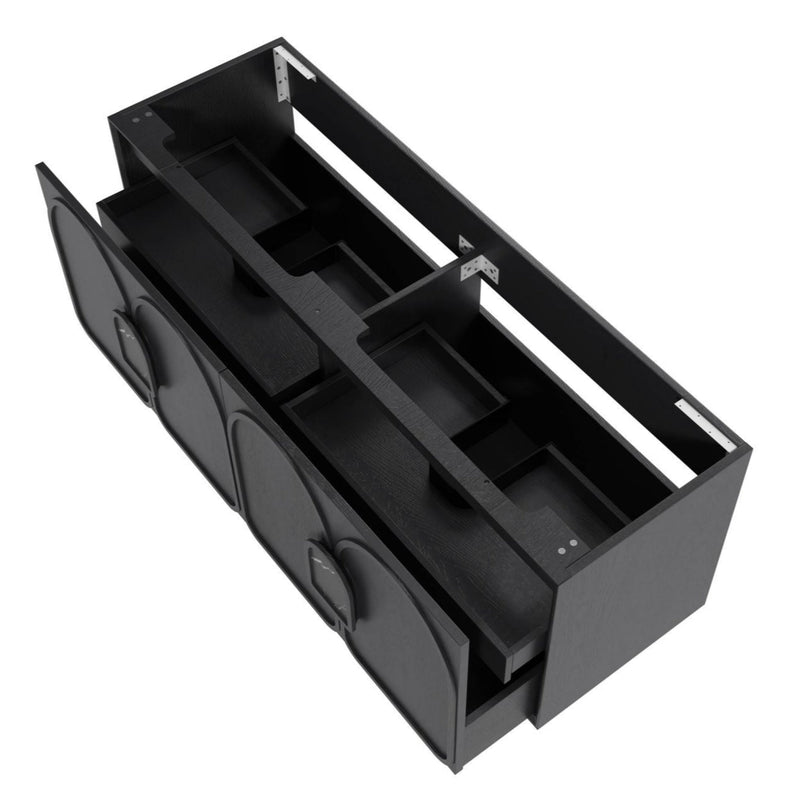 OTTI LAGUNA MARK II BLACK OAK 1500MM DOUBLE BOWL WALL HUNG VANITY