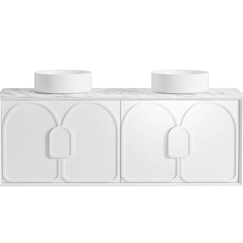 OTTI LAGUNA MARK II MATTE WHITE 1500MM DOUBLE BOWL WALL HUNG VANITY