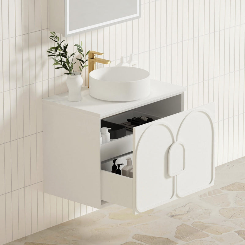 OTTI LAGUNA MARK II MATTE WHITE 750MM SINGLE BOWL WALL HUNG VANITY