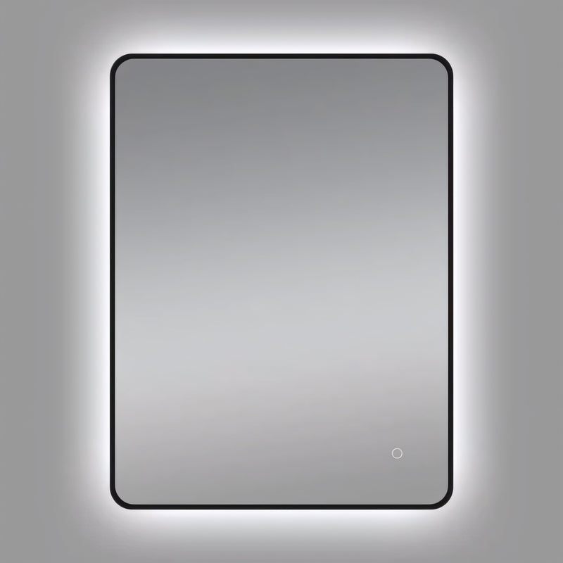 AQUAPERLA RECTANGULAR FRAMED BACKLIT LED MIRROR 3 COLOUR LIGHTS BLACK 610X810MM