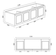 Mercio - Loca Wall Hung Vanity 1200mm - Aqualux Bathrooms