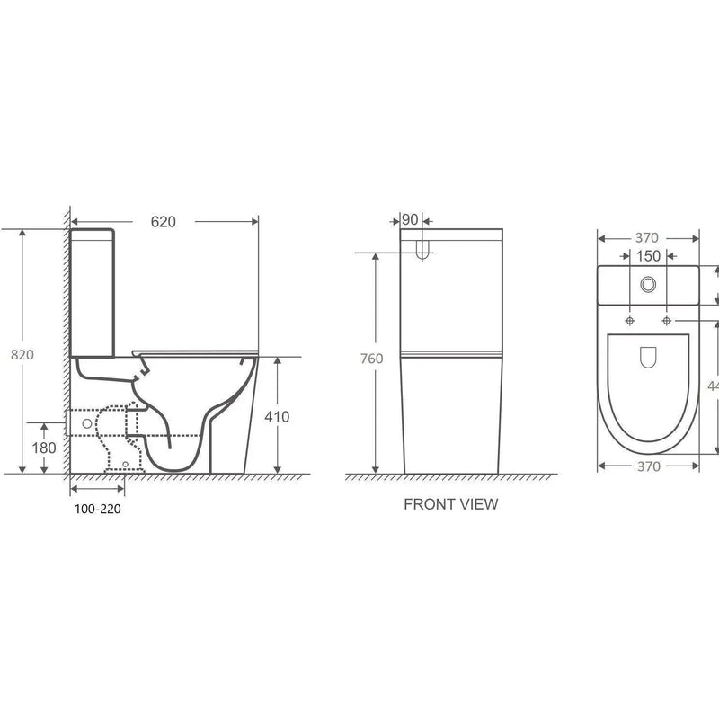 Mercio London Back To Wall Toilet Suite - Aqualux Bathrooms- Mercio