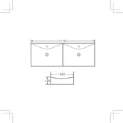Lusso 111 Ceramic Double Bowl Basin - Aqualux Bathrooms- Mercio