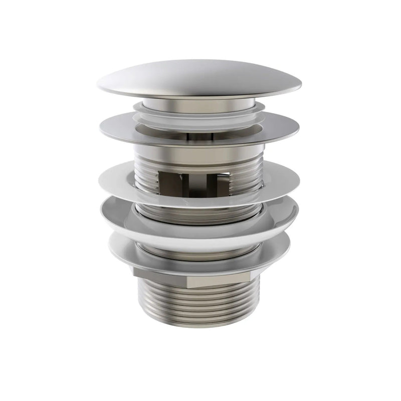 OTTI MUSHROOM PULL-OUT/POP-UP OVERFLOW BATHTUB WASTE 40MM BRUSHED NICKEL