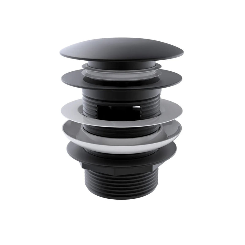 OTTI MUSHROOM PULL-OUT/POP-UP OVERFLOW BATHTUB WASTE 40MM MATTE BLACK