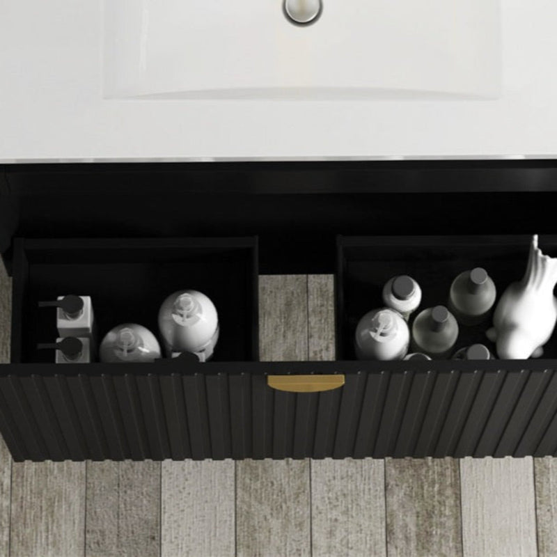 OTTI MARLO MATTE BLACK 1200MM SINGLE BOWL WALL HUNG VANITY