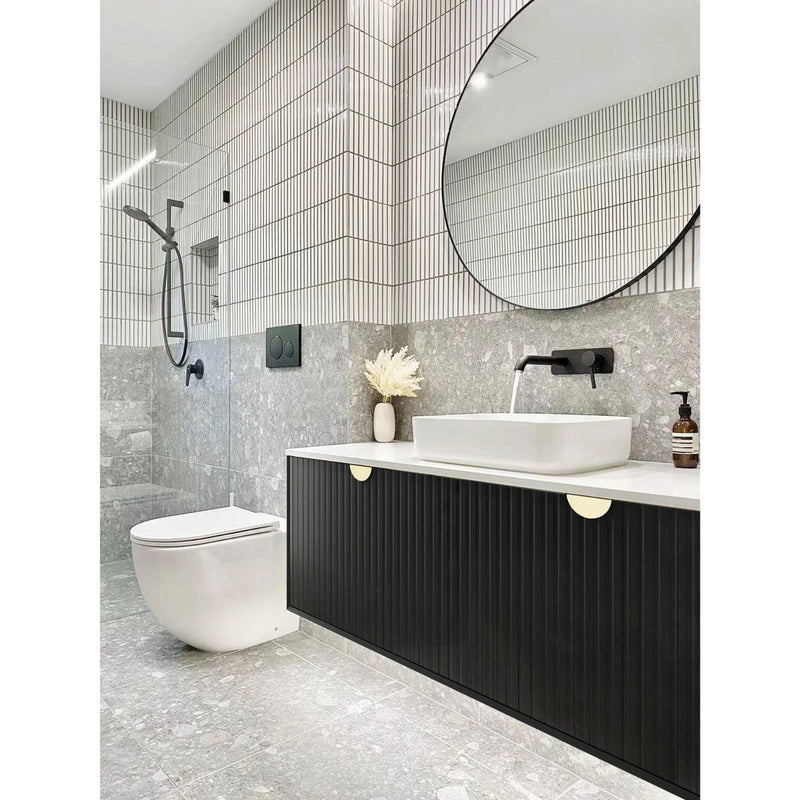 OTTI MARLO MATTE BLACK 1500MM DOUBLE BOWL WALL HUNG VANITY