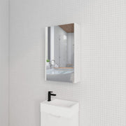 RIVA GENEVA FLUTED Matte White Mirror Shaving Cabinet 450mm - Beyond Bathware