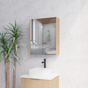 RIVA GENEVA FLUTED American Oak Mirror Shaving Cabinet 600mm - Beyond Bathware