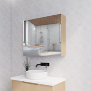 RIVA GENEVA FLUTED American Oak Mirror Shaving Cabinet 900mm - Beyond Bathware