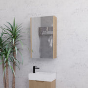 RIVA GENEVA FLUTED American Oak Mirror Shaving Cabinet 450mm - Beyond Bathware